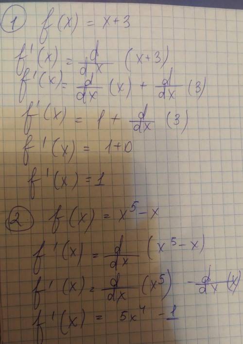 1) f(x) =x+32) f(x) =x^5-x​