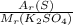 \frac{A_{r}(S)}{M_{r}(K_{2}SO_{4})}