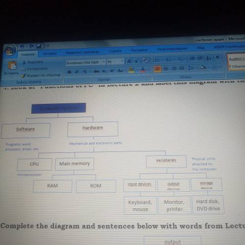 Помагитее если знаете 5. Complete the diagram and sentences below with words from 1. Computer ………………