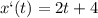 \displaystyle x`(t)=2t+4