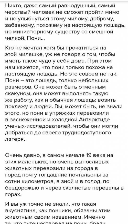  Напишите эссе-рассуждение на тему: «Почему пони печальный?». Используйте в своем эссе однокоренные