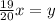 \frac{19}{20} x=y