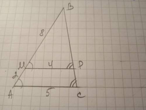 Точки Mi P належать відповідно сторонам АВ і BC трикутника ABC, MP II АС. Зна- йди сторону AC трикут