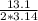 \frac{13.1}{2*3.14}