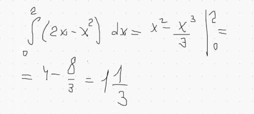 Вычислить S фигуру ограниченной линеями 2х-х^2-y=0 y=0