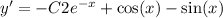 y' = - C2 {e}^{ - x} + \cos(x) - \sin(x) \\