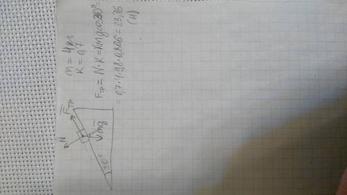 Тело массой 4 кг лежит на наклонной плоскости, составляющей угол 30'с горизонтом. Коэффициент трения