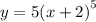 y = 5 {(x + 2)}^{5}