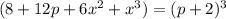 (8+12p+6x^{2} +x^{3} )=(p+2)^{3}