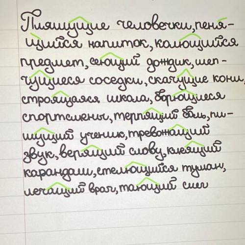 Напишите в словосочетаниях с причастием верный суффикс -ащ- (-ящ-), -ущ- (-ющ). Пляш..щие человечки,