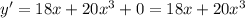 y '= 18x + 20 {x}^{3} + 0 = 18x + 20 {x}^{3}