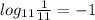 log_{11}\frac{1}{11}=-1