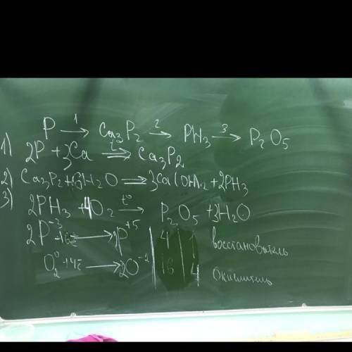 Осуществите превращения по схеме: P -> Ca3P2 -> PH3 -> P2O5 Для последней реакции PH3 ->