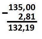 Под какой цифрой нужно записать цифру 2 при вычитании чисел: 135 - 2,81. Один вариант.