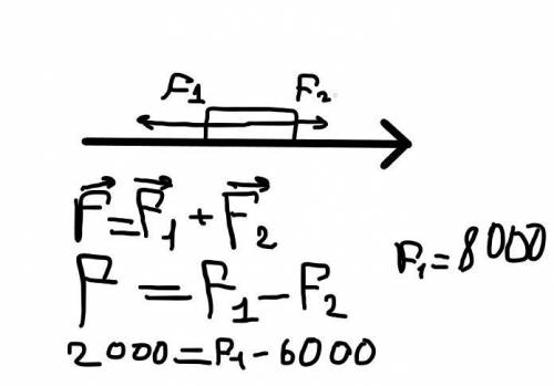 Мальчики и девочки перетягивали канат на уроке физкультуры. Общая сила девочек была 6000 Н. Найти об