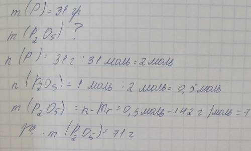 Сколько граммов оксида фосфора получается, если влить 31 грамм фосфора в кислород?​
