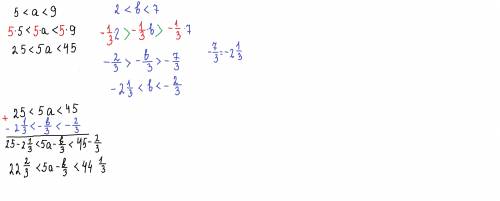 9. Оцените значение выражения 5а-b/3если известно, что5<a<9и 2<b<7.​