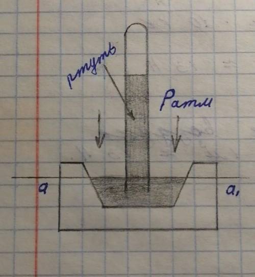 Атмосферное давление равно давлению(дополнить) в трубке торричелли