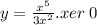 y = \frac{x {}^{5} }{3x {}^{2} } .xer \: {0}