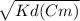 \sqrt{Kd(Cm)}