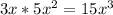 3x*5x^{2} =15x^{3}