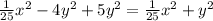 \frac{1}{25}x^{2} -4y^2+5y^2 = \frac{1}{25} x^2+y^2