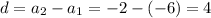 d=a_{2}-a_{1}=-2-(-6)=4\\