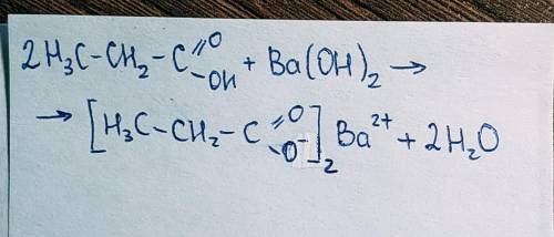 Хімія Ba(OH) 2+C2H5COOHІ назвіть що утвориться