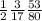 \frac{1}{2} \frac{3}{17} \frac{53}{80}