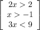 \left[\begin{array}{ccc}2x2\\x-1\\3x