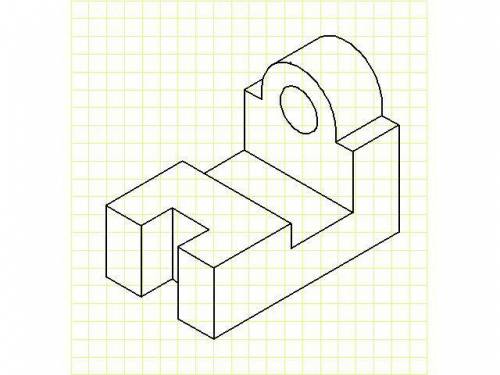 Начертить изометрическую проекцию детали
