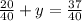 \frac{20}{40} + y = \frac{37}{40}