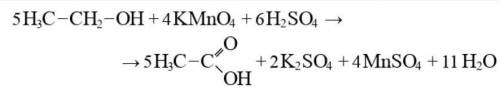 Рівняння реакції окислення етанолу​