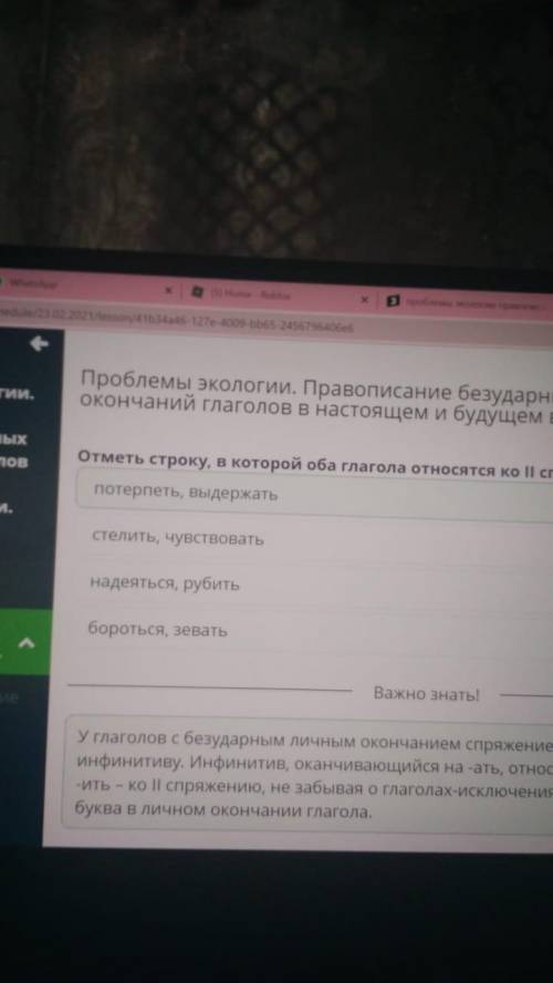 Проблемы экологии правописание безударных личных окончаний глаголов в настоящем и будущем времени ур