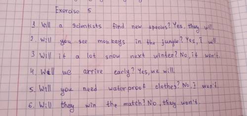 5. Order the words to make questions with will Then write short answers.