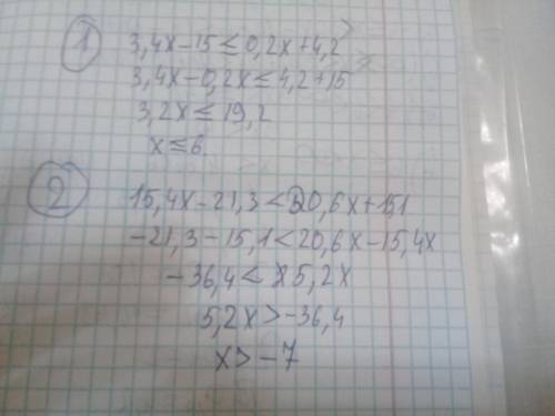 5. Найдите целые решения системы неравенств. 3,4x −15 ≤ 0,2x + 4,215,4x −21,3< 20,6x + 15,1. сор​