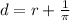 d=r+\frac{1}{\pi}