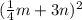 (\frac{1}{4} m+3n)^{2}