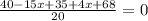 \frac{40-15x+35+4x+68}{20}=0