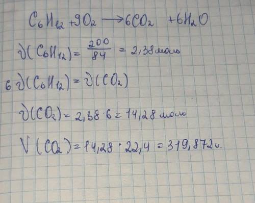 Какой объем углекислого газа образуется при сгорании 200г 2, 3 - диметилбутена - 1