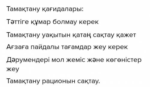 Академик ұсынған тамақтану қағидалары тақырыбында кластер жасаңдар