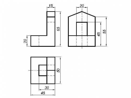 с черчением. задание: Постройте аксонометрическю проекцию в новом положение,и сделать 3 вида новой д