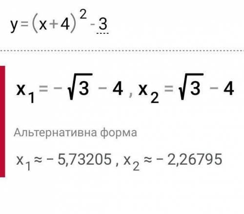 Y=(x+4)²-3 нарисуйте график функции​