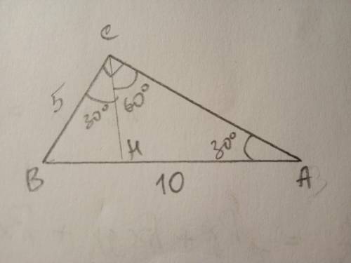 с чертежом и объяснением В прямоугольном треугольнике АВС <С=90°,АВ=10см. ,ВС=5см.Найдите углы,ко