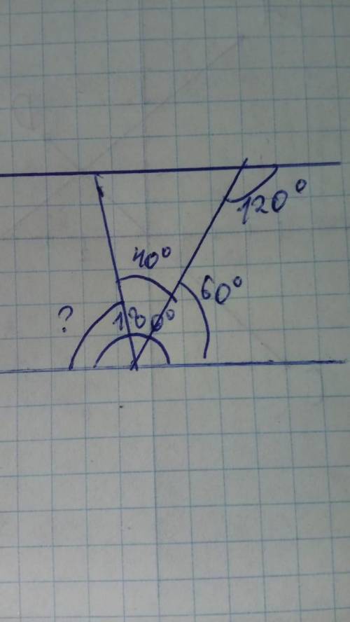 На рисунке a||b угол1=120, угол2=40 найти 3