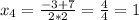 x_{4}=\frac{-3+7}{2*2}=\frac{4}{4}=1