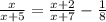 \frac{x}{x + 5} = \frac{x + 2}{x + 7} - \frac{1}{8}