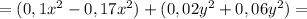 =(0,1x^{2} -0,17x^{2})+(0,02y^{2} +0,06y^2)=