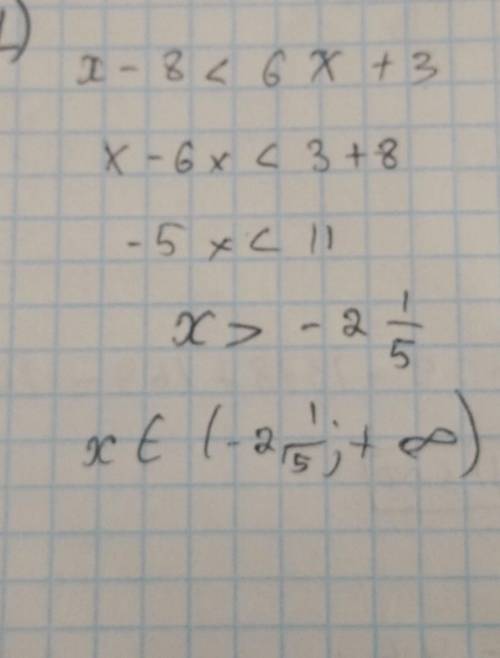 2. (x-3)+2x54 X-8<6х+3надо решить систему неравенств и найти его наибольшее целое решение, ​