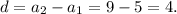 d=a_{2} -a_{1} =9-5=4.